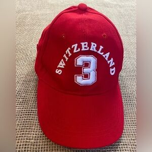 Switzerland Hat Embroidered Splash Arts Red #3